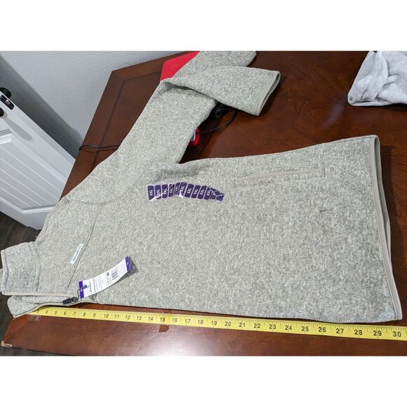 Eddie Bauer Fleece Sweater XXL Oatmeal Tan Classic Fit High Neck 1/4 Zip Staple - Picture 8 of 12